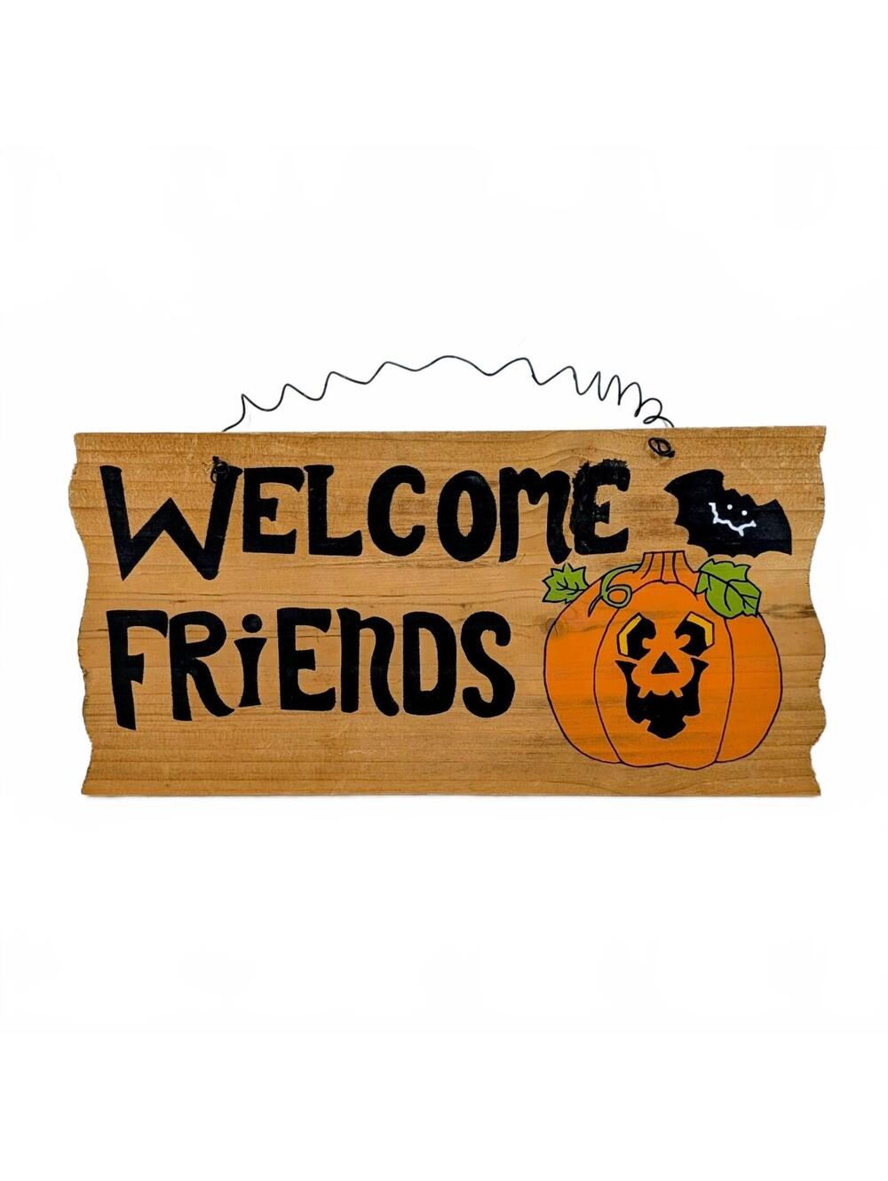 Welcome Friends Halloween Wood Sign